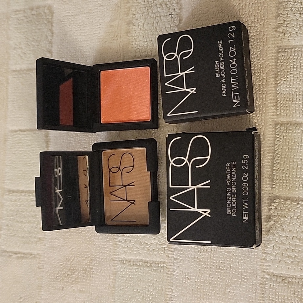 NARS travel size Laguna Bronzer and Orgasm X blush